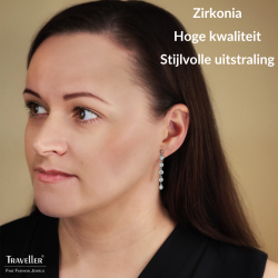 Traveller Oorhangers - Zilverkleurig - Zirkonia - Ø 4mm - 40 x 4 mm - Geplatineerd - 157763