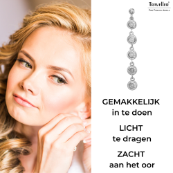 Traveller Oorhangers - Zilverkleurig - Zirkonia - Ø 4mm - 40 x 4 mm - Geplatineerd - 157763