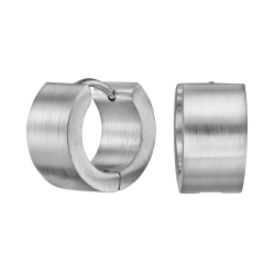 Traveller Creolen - Unisex - Silberfarben - Matt - Edelstahl - 14 x 7 mm