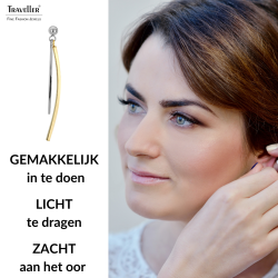 Traveller Oorhangers - Bicolor - Zilver- & Goudkleurig - Edelstaal - 50 x 4 mm