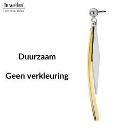 Traveller Oorhangers - Bicolor - Zilver- & Goudkleurig - Edelstaal - 50 x 4 mm - 181287