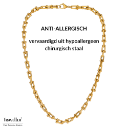 Traveller Ketting - Goud - Schakels - Edelstaal - Verguld - 46 cm - 181270 