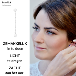 Traveller Oorhangers - Zilverkleurig - Zoetwater Parels - Wit - 6 en 10x6 mm - Edelstaal