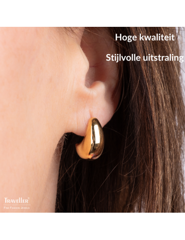 Traveller Oorstekers - Verguld - Druppel / Halve Maan - 17 x 8 mm - 181281