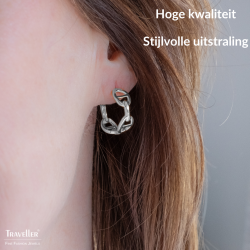 Traveller Oorringen - Zilverkleurig - 3/4 Ring - Theta - Gepalladineerd - 18 x 7 mm - 181286