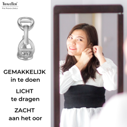 Traveller Oorringen - Zilverkleurig - 3/4 Ring - Theta - Gepalladineerd - 18 x 7 mm - 181286