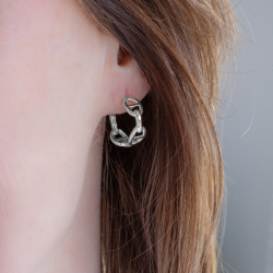 Traveller Creolen - Silberfarben - 3/4 Ring - Theta - Palladiniert - 18 x 7 mm