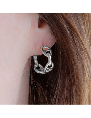 Traveller Oorringen - Zilverkleurig - 3/4 Ring - Theta - Gepalladineerd - 18 x 7 mm - 181286