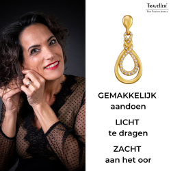 Traveller Clip Oorbellen - Hangers - 22kt Verguld - Kristallen - Design - 35x15 mm - 157736