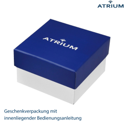 ATRIUM Horloge - Heren - Zilverkleurig - Flexibele Edelstalen Rekband(19,5cm) - 5 Bar - Duidelijk - Geplatineerd - A48-50