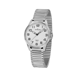ATRIUM Watch - Women - Silver Coloured - Flexible Stainless Steel Stretch Band (18cm) - 5 Bar - Clear - Quartz - A49-50