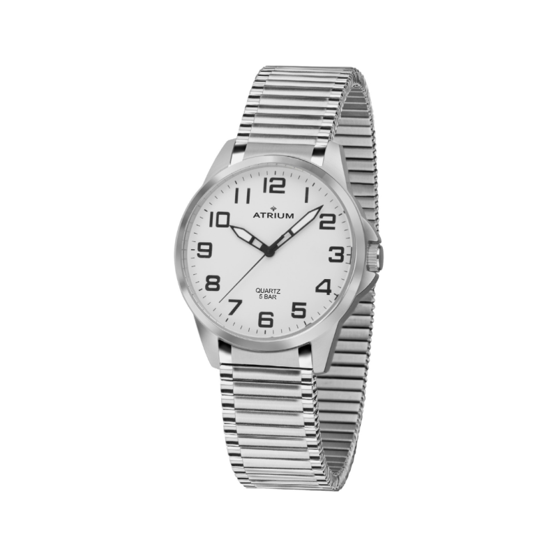 ATRIUM Armbanduhr - Damen - Silberfarben - Zugband aus  Edelstahl (18cm) - 5 Bar - Klar - Quartz - A49-50