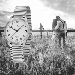 ATRIUM Horloge - Dames - Zilverkleurig - Flexibele Edelstalen Rekband (18cm) - 5 Bar - Duidelijk - Quartz - A49-50