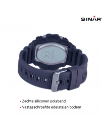 Sinar Horloge - Digitaal - Donker Blauw - 10 Bar Waterdicht - Ø 40 mm - Verstelbaar Bandje (14-19,5 cm) - XE69-2