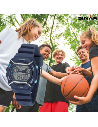 Sinar Watch - Digital - Light Blue - 10 Bar Waterproof - Ø 40 mm - Adjustable Strap (14-19.5 cm) - XE-69-2