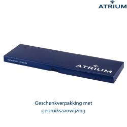 ATRIUM Horloge - Heren - Zilverkleurig - Zwart Lederen Band - 5 Bar - Ø38mm - Duidelijk - Geplatineerd - Quartz - A48-10