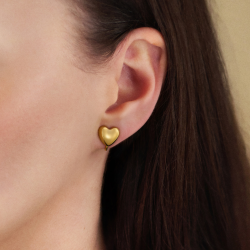 Traveller Clip-on Earrings - 22ct Gold Plated - Heart - 11x10 mm