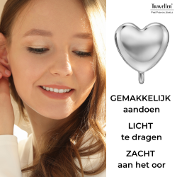 Traveller Clip Oorbellen - Zilverkleurig - Hart / Hartje - Geplatineerd - 11 x 10 mm - 157795