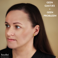 Traveller Clip Oorbellen - 22kt Verguld - Hart / Hartje - 11 x 10 mm - 157794