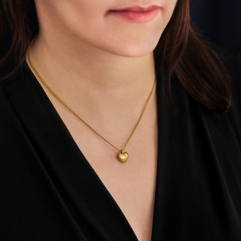 Traveller Ketting met Hanger - 22kt Verguld - Hart / Hartje - Ø 10mm - Lengte verstelbaar 38+3+3 cm - 157811