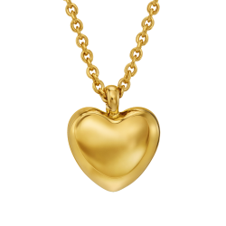 Traveller Dames Ketting met Hanger - 22kt Verguld - Hart / Hartje - Ø 10mm - Lengte verstelbaar 38+3+3 cm