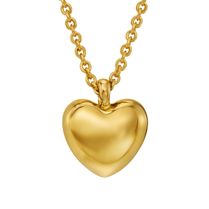 Traveller Ketting met Hanger - 22kt Verguld - Hart / Hartje - Ø 10mm - Lengte verstelbaar 38+3+3 cm - 157811