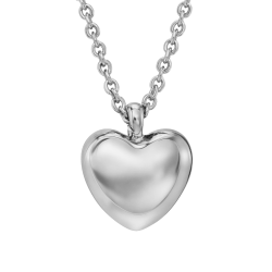 Traveller Dames Ketting met Hanger - Zilverkleurig - Hart / Hartje - Ø10mm - Geplatineerd - Lengte verstelbaar 38+3+3cm