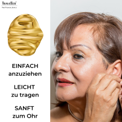 Traveller Clip Oorbellen - 22kt Verguld - Golvend - 20x16 mm - 157767