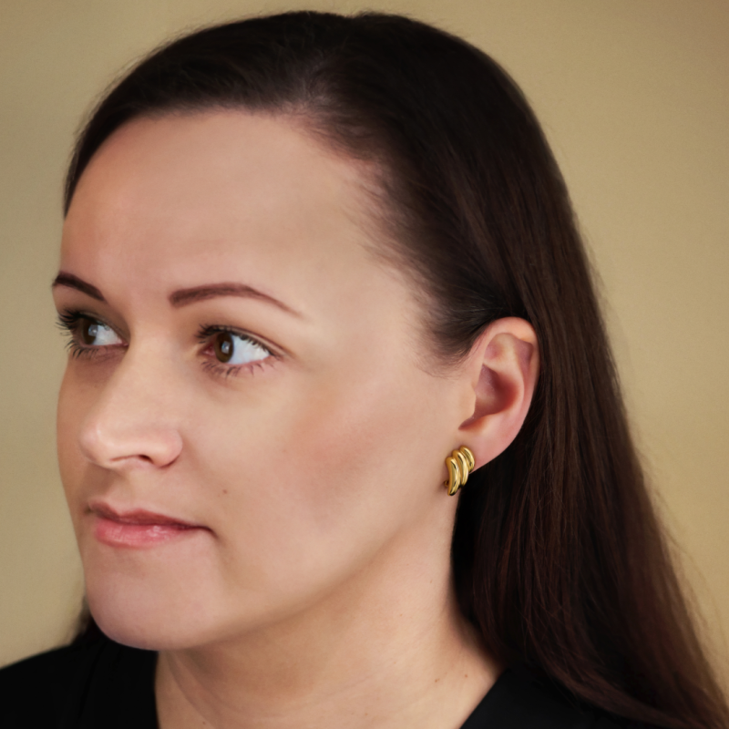 Traveller Clip-on Earrings - 22ct Gold Plated - 17z10 mm