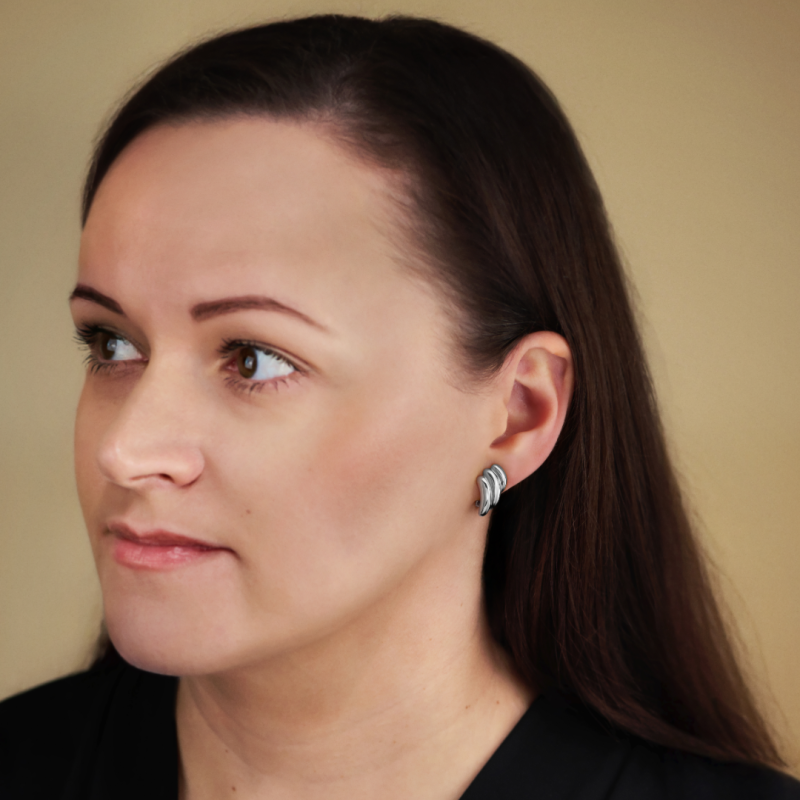 Traveller Clip Oorbellen - Zilverkleurig - Geplatineerd - 17x10 mm