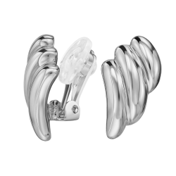 Traveller Clip Oorbellen - Zilverkleurig - Geplatineerd - 17x10 mm - 157770