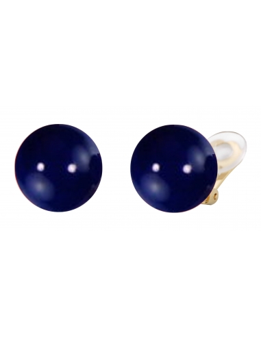 Traveller Clip Earrings - 16mm Dark Lapis - Blue - Gold plated - 112287