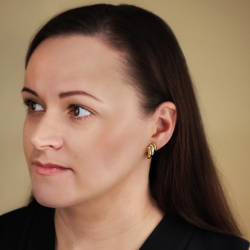 Traveller Clip Oorbellen - Bicolor - 22kt Verguld & Geplatineerd - 17x10 mm