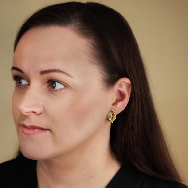 Traveller Clip Oorbellen - 22kt Verguld - Kristallen - 20x13 mm