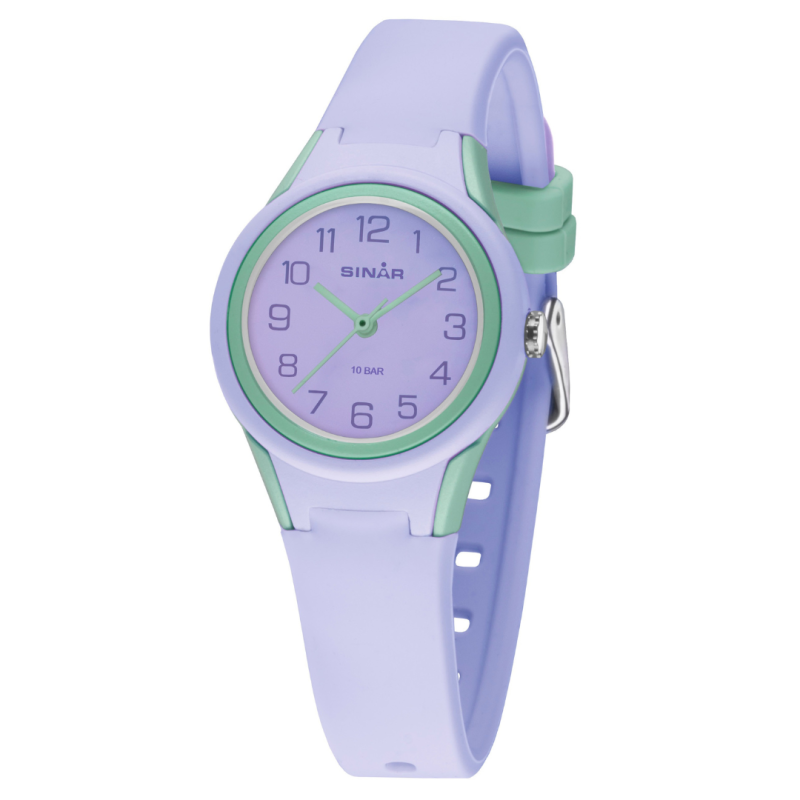 Sinar Horloge - Analoog - Lila / mint - 29mm - 10 Bar - Zacht Verstelbaar Bandje 12-17,5cm - XB-47-7