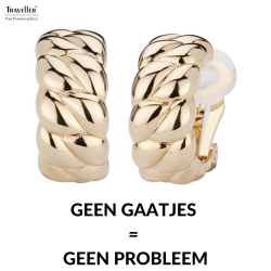 Traveller Clip Oorbellen - Goudkleurig - Halve Oorringen - Gevlochtend Struktuur - Verguld - 20x10 mm - 156926