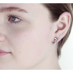 Traveller Clip Oorbellen - Goudkleurig - Kristallen - Verguld - 14x6 mm - 155804