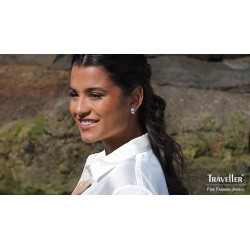 Traveller clip earring - crystals - platinum plated - 156592