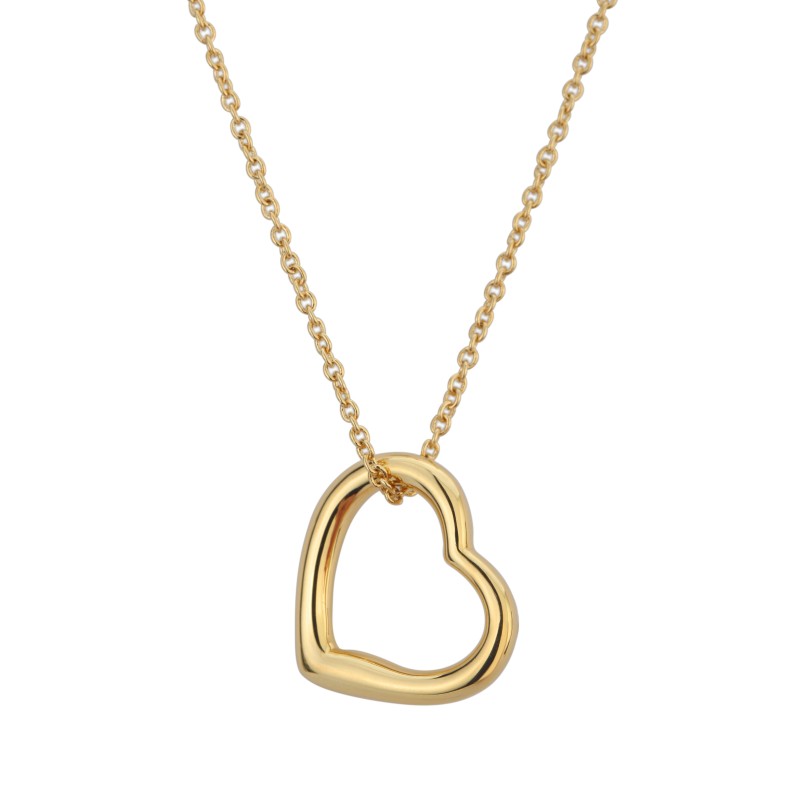 Traveller Necklace with Pendant - Heart - Gold Plated - 20x24mm - 38+3+3cm