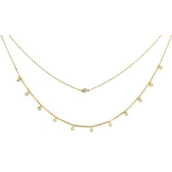 Traveller Collier - Vergoldet - Kristall-Steine - 40+5cm - 157368