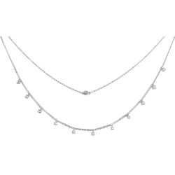 Traveller Dames Ketting - Zilverkleurig - Swarovski kristal 40+5cm - 157369