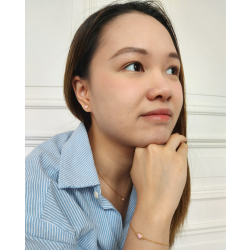 Grossé Dames Ketting - Pop Heart - Goudkleurig - Emaille - Roze - Verguld - 38+5 cm - GA21627