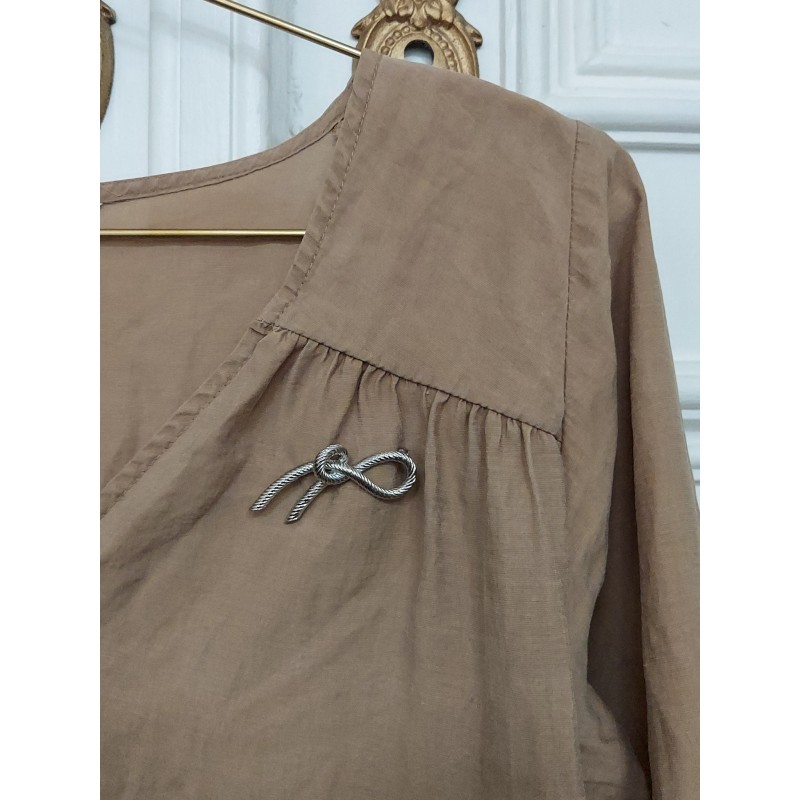 Grossé Brosche - Tresor - Silberfarbe - Schleife - Platiniert - 54x23 mm - GJ30422P