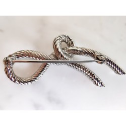 Grossé Broche Dames - Tresor - Zilverkleurig - Strik - Geplatineerd - 54x23 mm - GJ30422P