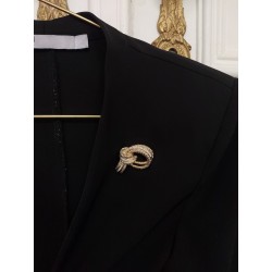 Grossé Brooch - Tresor - Gold Coloured - Crystals - Loop - Gold Plated - 4x3 cm - GJ30410