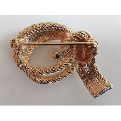 Grossé Brosche - Tresor - Goldfarbe - Kristalle - Schleife - Vergoldet - 4x3 cm - GJ30410