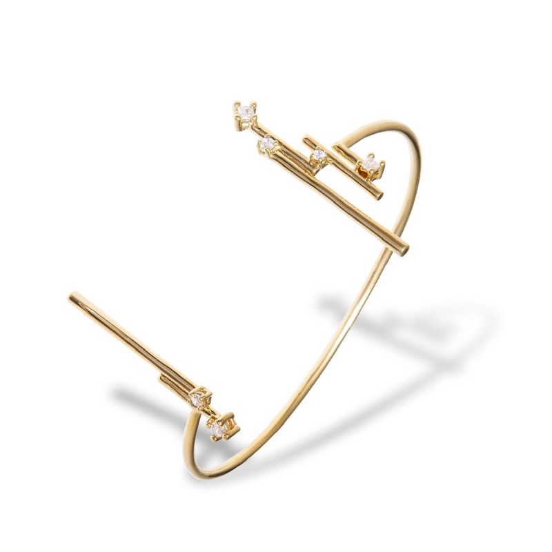 Grossé Bangle - Starlight - Gold Plated - Zirconia - 48x57 mm - Size S