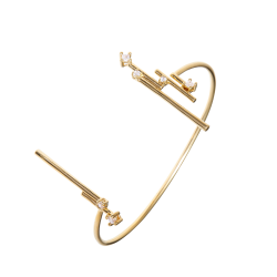 Grossé Bangle - Starlight - Verguld - Zirconia - 48x57 mm - Maat S