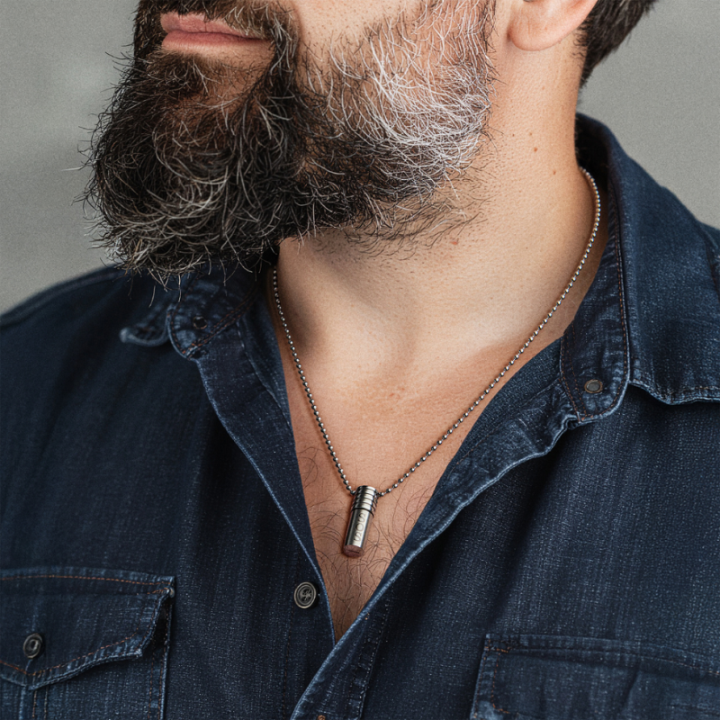 Traveller SOS-capsule met Ketting - Made in Germany - Edelstaal - 55cm