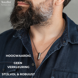 Traveller SOS-capsule met Ketting - Made in Germany - Edelstaal - 55cm